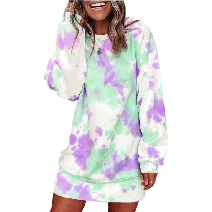 Casual sweatshirt dress for women with unique batik pattern Lune London