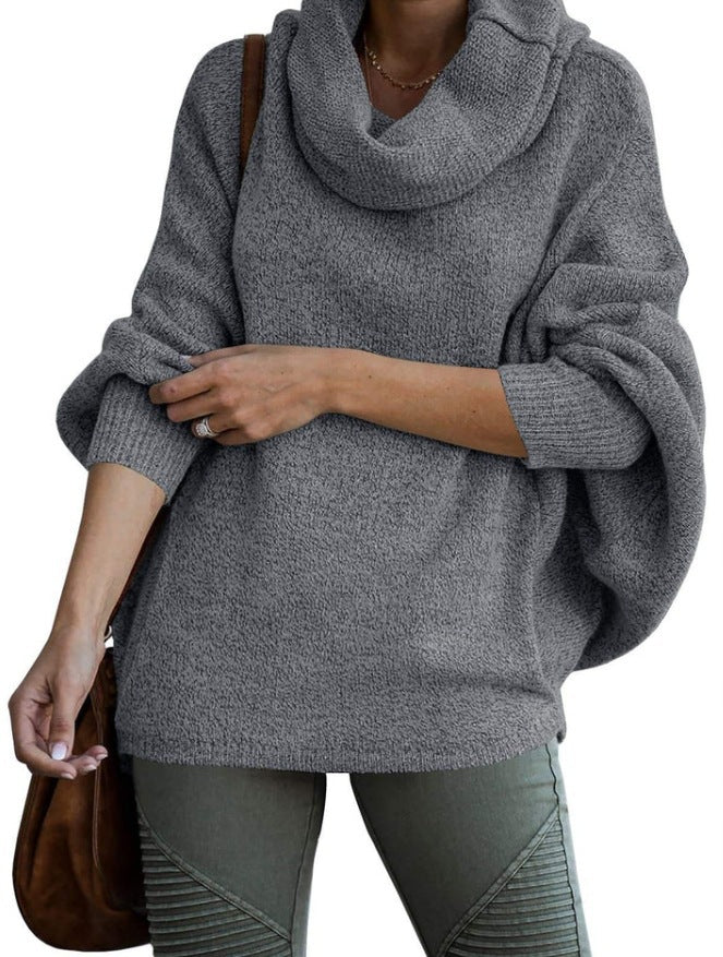 Ladies oversized knit sweater with turtleneck Lune London