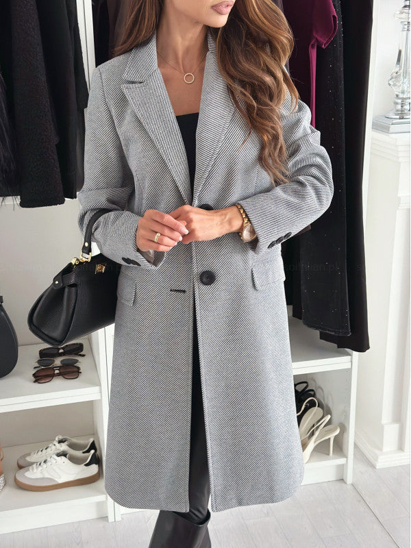 Ladies Elegant Coat for Women with Modern Design Stripes Lune London