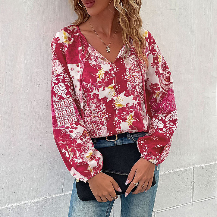 Chemisier tendance pour femmes avec motif floral et design décontracté Chic & Stil
