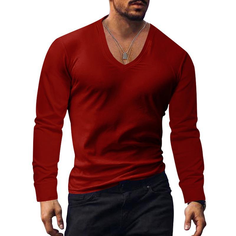 Men's long-sleeved V-neck T-shirt Lune London