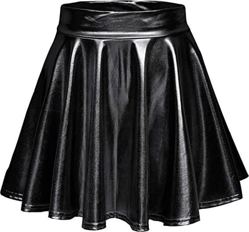 High-waisted elegant synthetic leather skirt for women Lune London