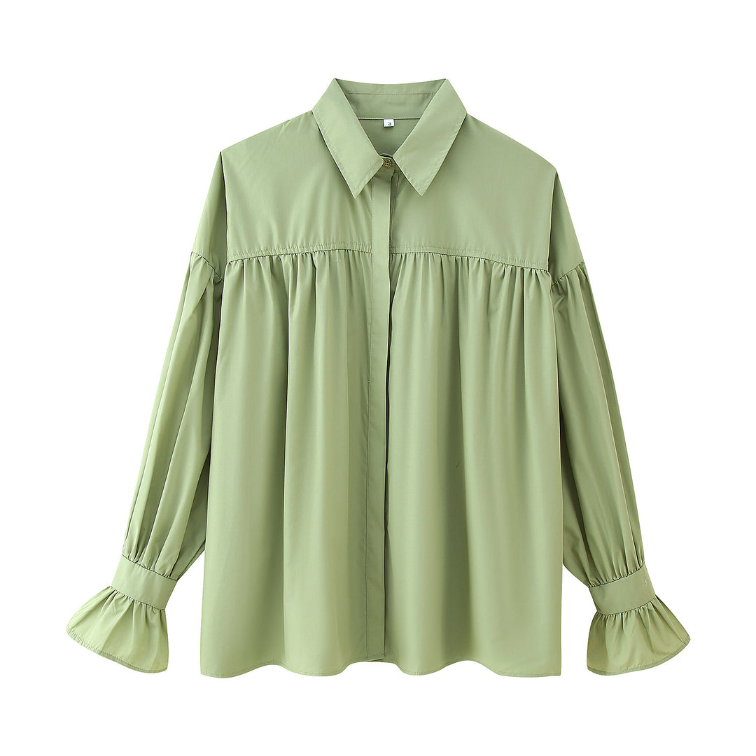Women elegant blouse with ruffle details Lune London
