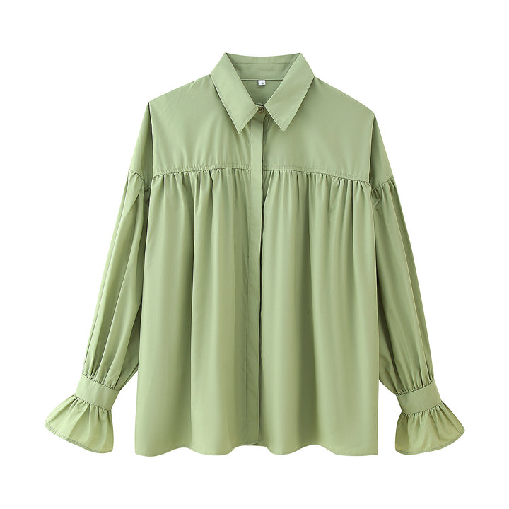 Women elegant blouse with ruffle details Lune London