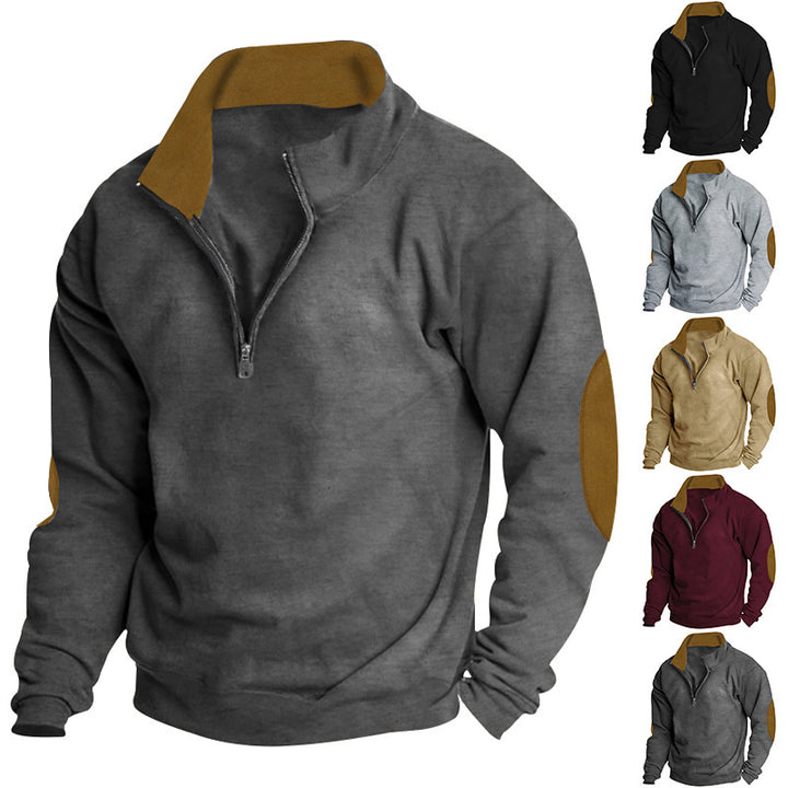 Modern men's sweatshirt with half-zip and textured design Lune London