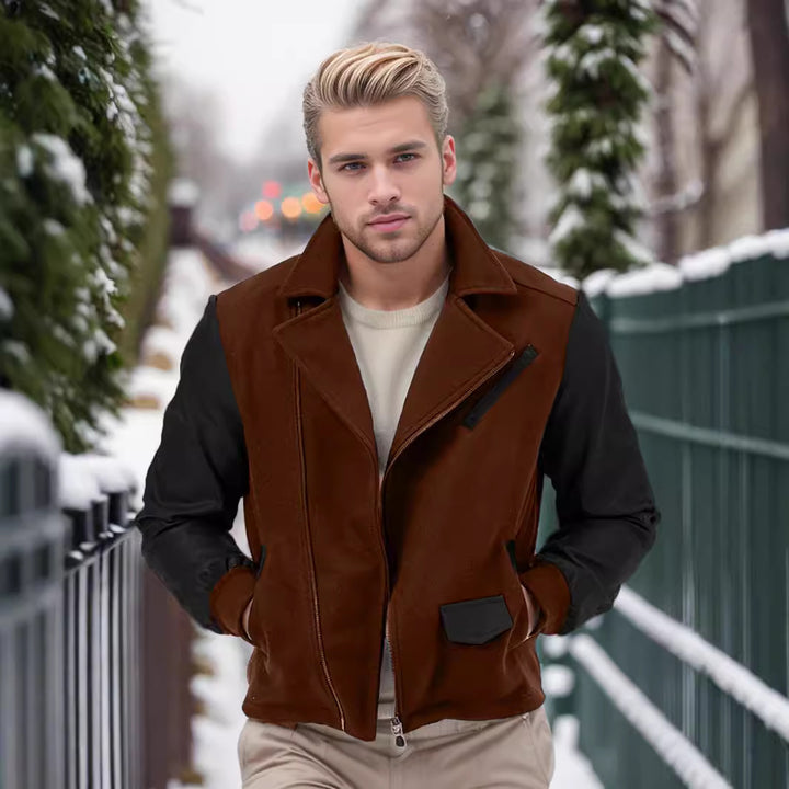 Casual designer jacket for men with contrasting sleeves and practical pockets Lune London