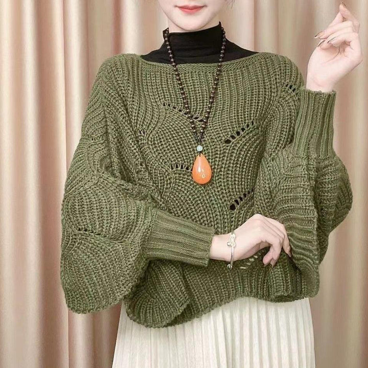 Pull en tricot aéré pour femme avec motif de trous Chic & Stil