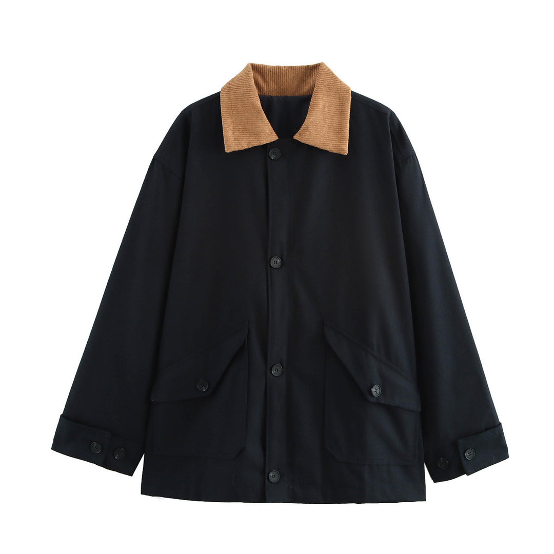 Casual utility jacket for women with chic velvet collar and practical pockets Lune London