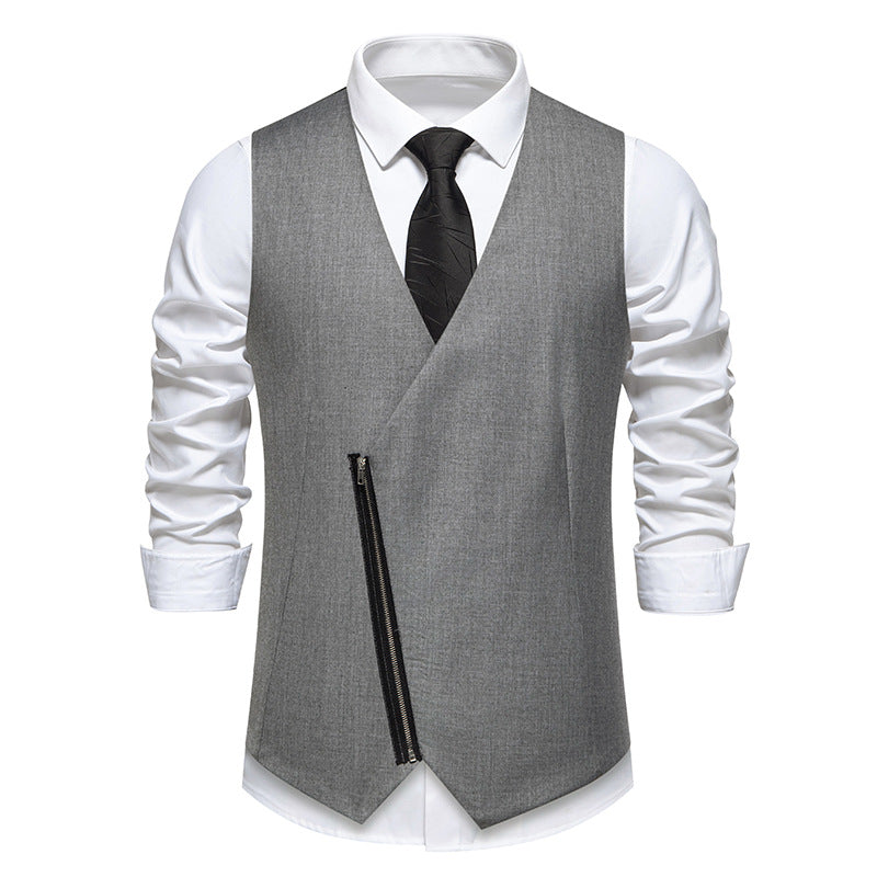 Men's vest with asymmetrical zip closure design and modern cut Lune London