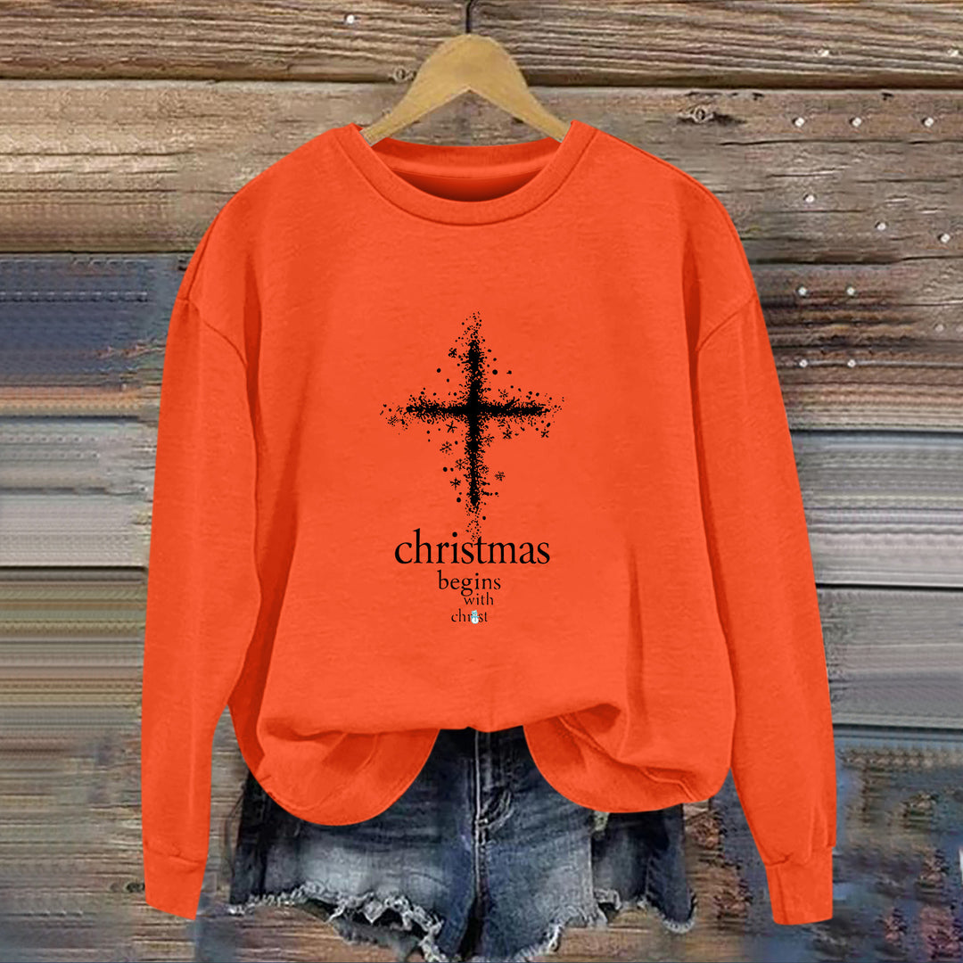 Sweat-shirt pour femmes avec motif chrétien et doublure intérieure douce Chic & Stil