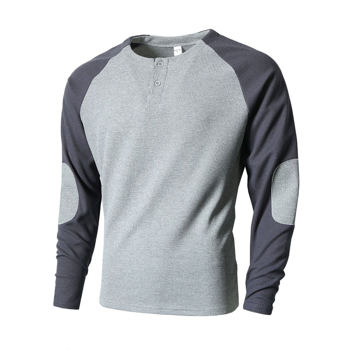 Men's long sleeve shirt with ruched shoulders and stylish contrasting design Lune London