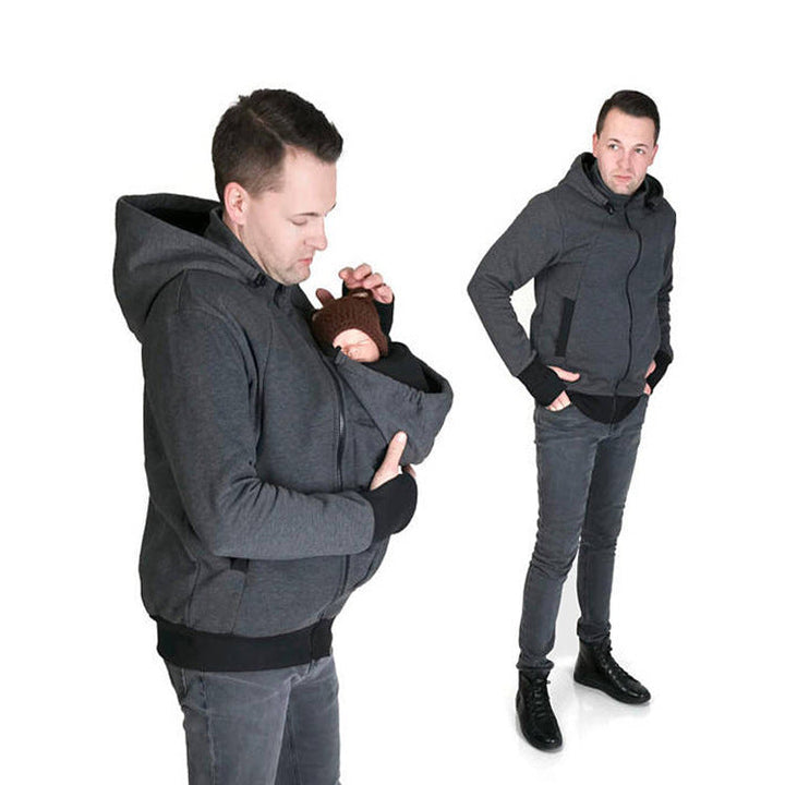 Men's Multifunctional Carrying Jacket with Removable Baby Insert Chic Und Stil