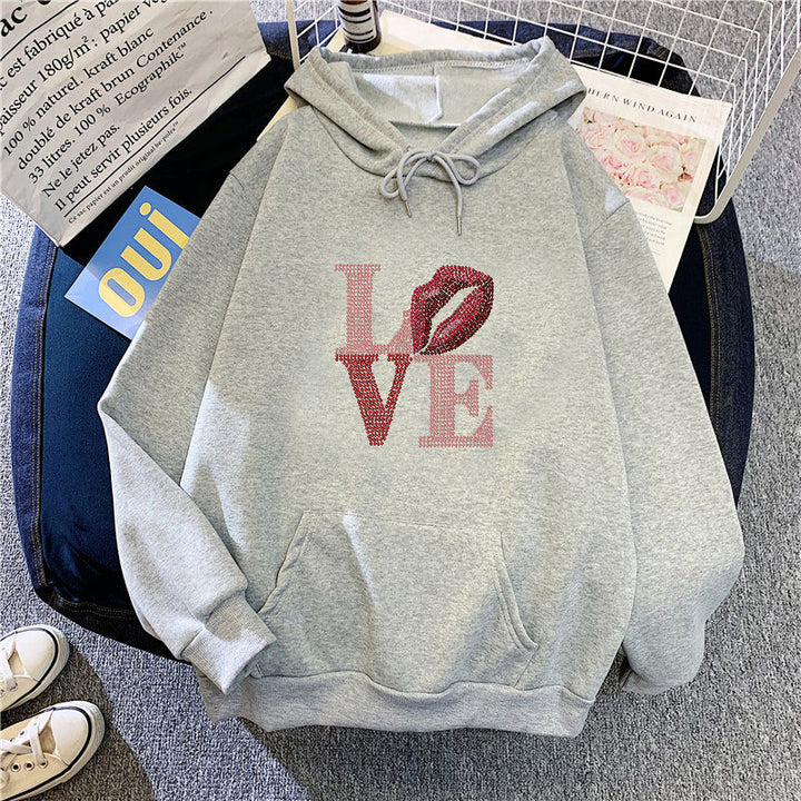 Women's hoodie with creative lip design Chic & Stil