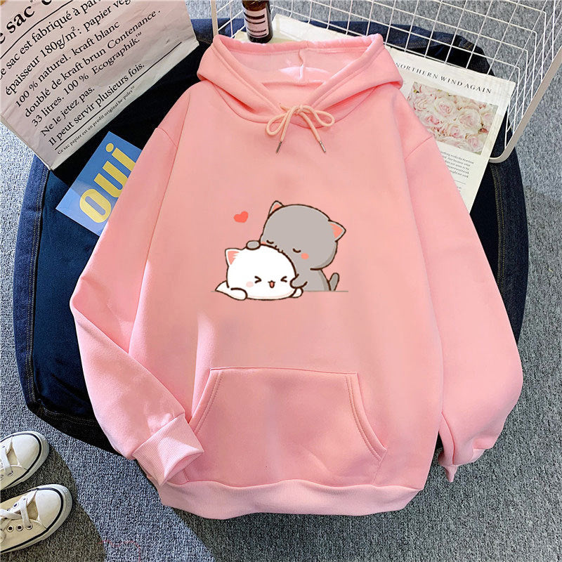 Women's hoodie with playful cat motif and comfortable fit Chic & Stil