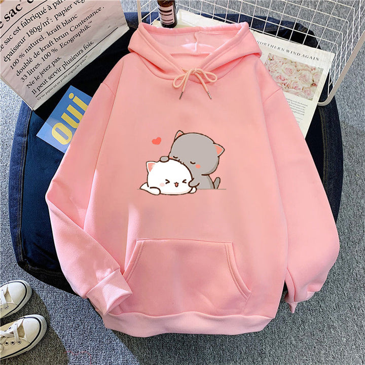 Women's hoodie with playful cat motif and comfortable fit Chic & Stil