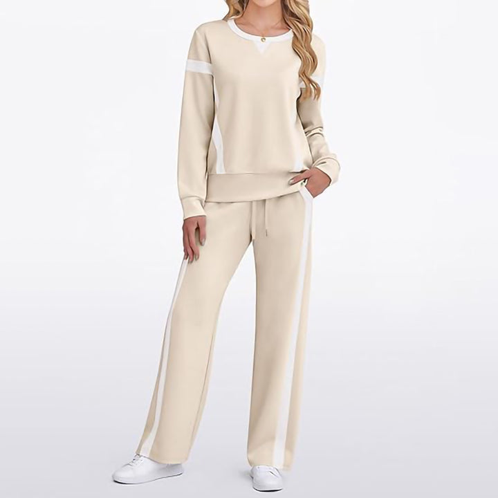 Ladies Sports Sweatshirt and Wide Jogging Pants Set Lune London