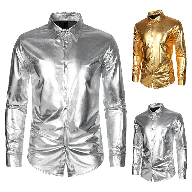 Shiny long sleeve shirt for men with stylish cut Lune London