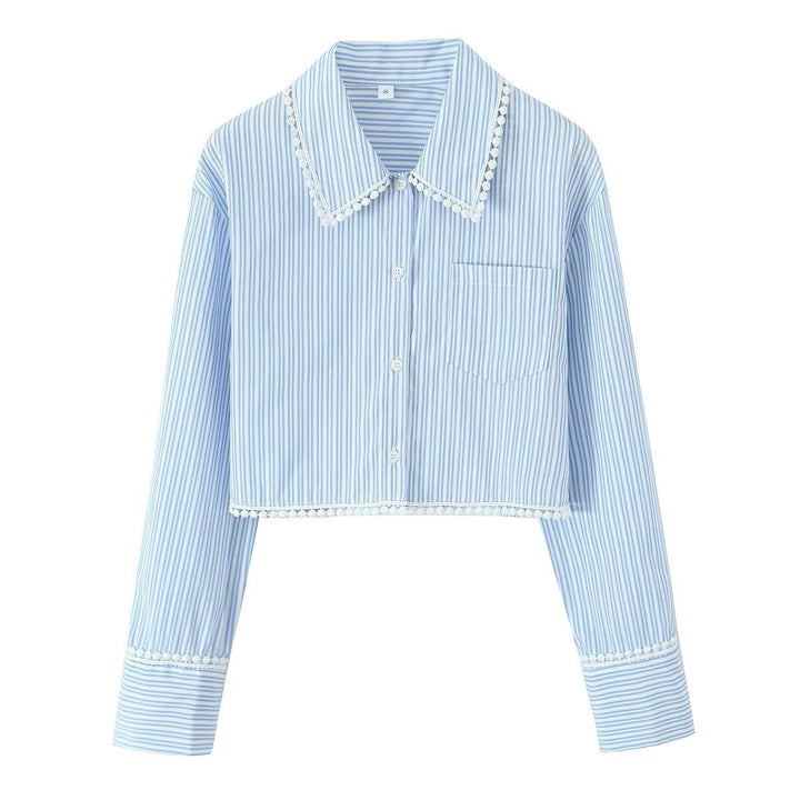 Blouse crop pour femmes avec des accents de dentelle élégants Chic & Stil