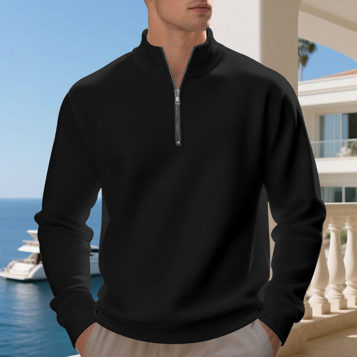 Sporty pullover for men with half-zip and breathable structure Lune London