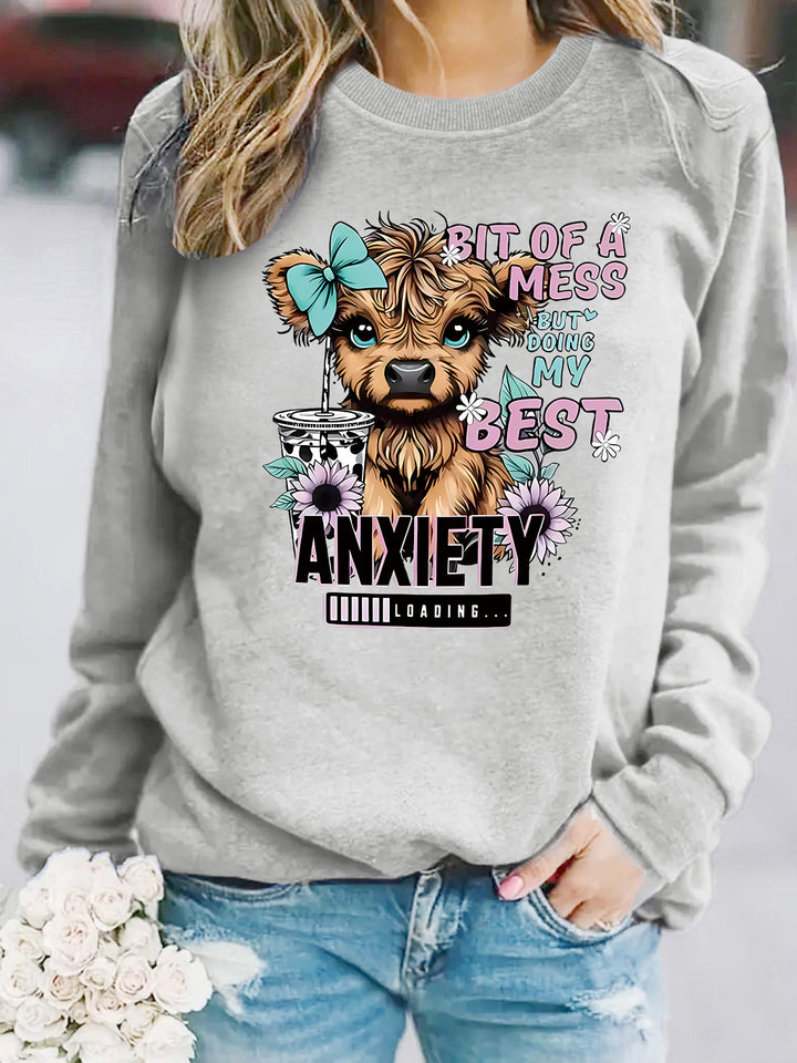Sweatshirt pour femmes avec un design de chien créatif et une typographie inspirante Chic & Stil