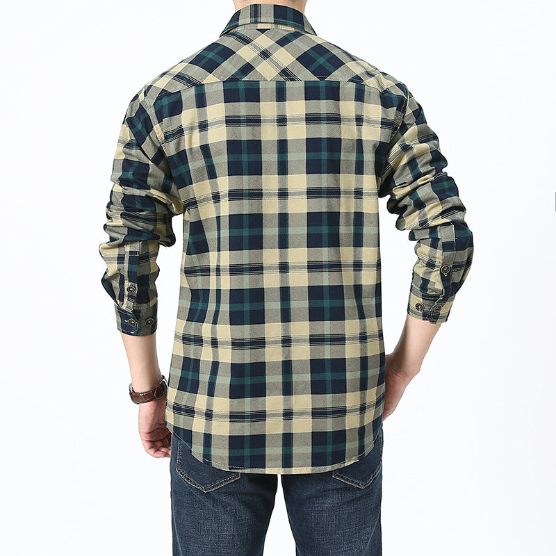 Checkered shirt for men with practical chest pockets Lune London