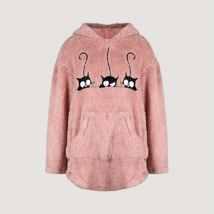 Cozy sweatshirt for women with cat pattern Lune London