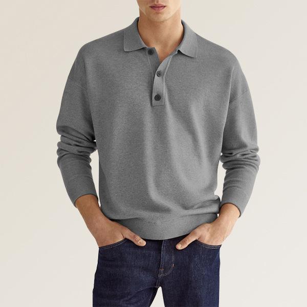 Elegant polo for men in breathable cotton blend with button placket Lune London