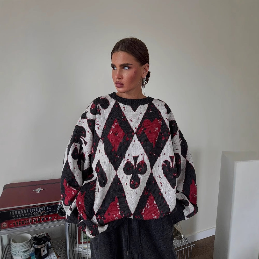 Oversized sweater for women with creative patterns and a wide fit Lune London