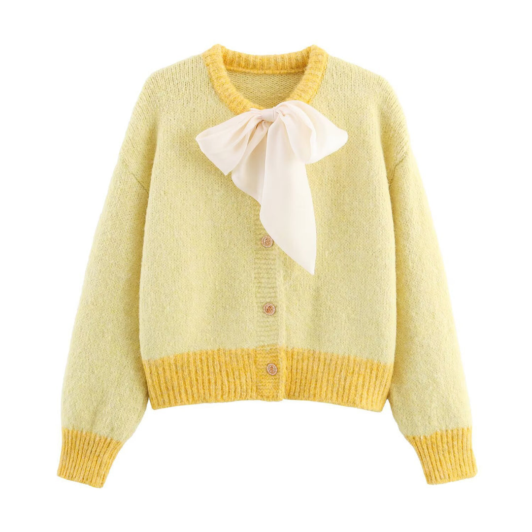 Fashion women's cardigan with bow detail Lune London