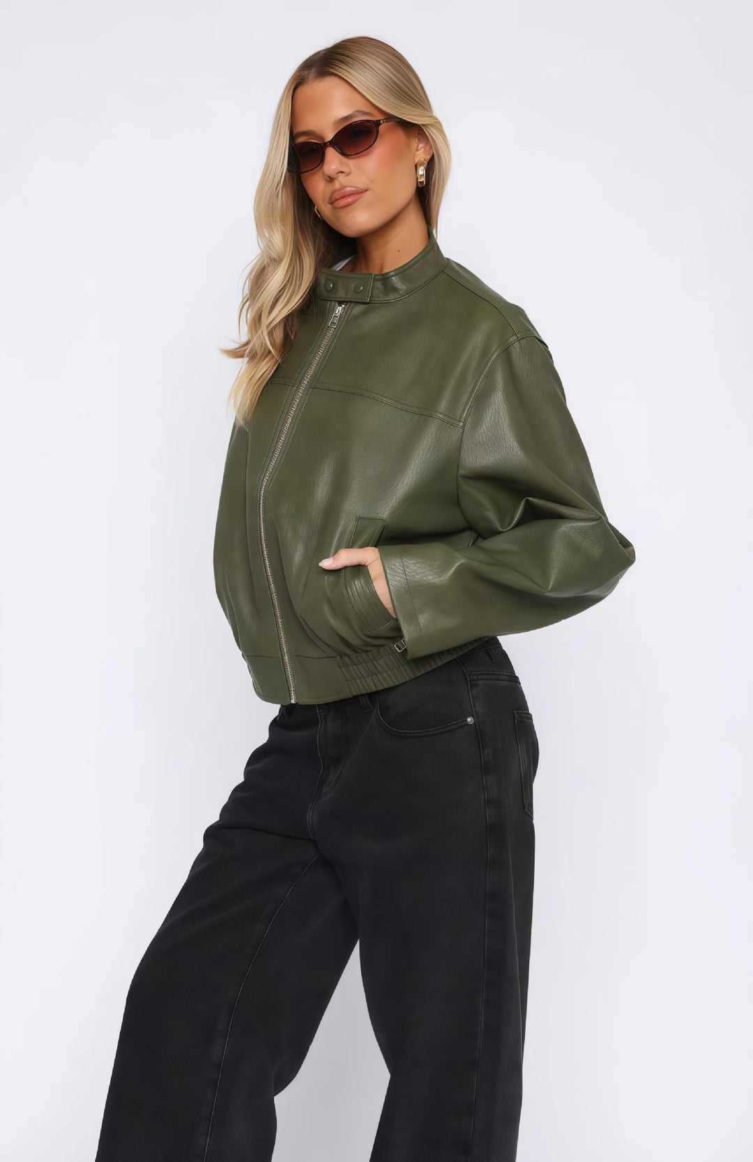 Casual and stylish synthetic leather jacket for women Lune London