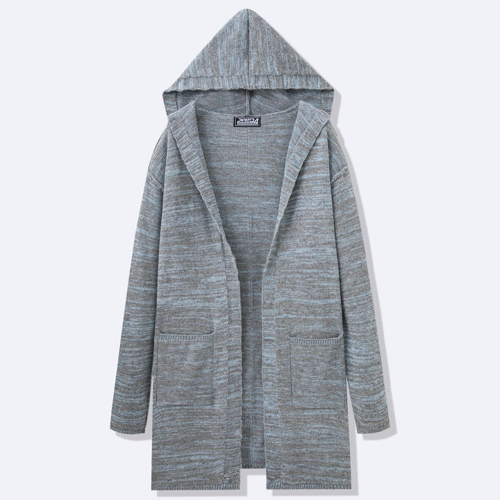 Long knitted coat for men with a modern design and casual details Lune London