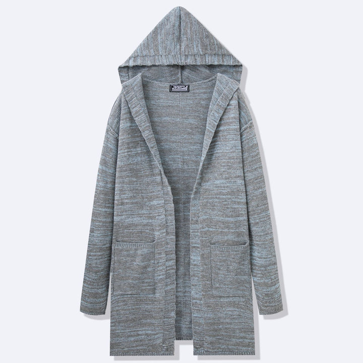 Men's Long Knit Coat with Modern Design and Casual Details Lune London