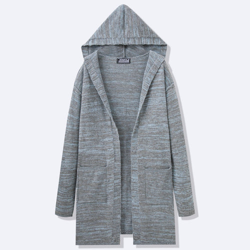 Long knitted coat for men with a modern design and casual details Lune London