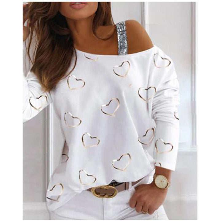 Women's fashionable sweatshirt with heart-shaped design and sparkling accents Lune London