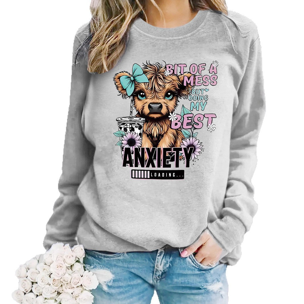 Sweatshirt pour femmes avec un design de chien créatif et une typographie inspirante Chic & Stil