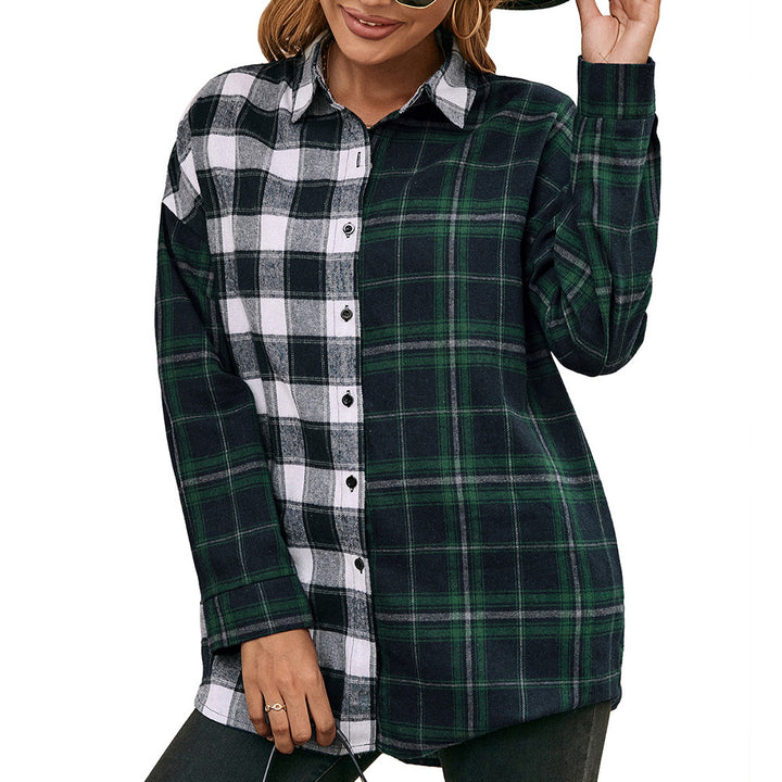Casual flannel shirt for women with plaid pattern Lune London