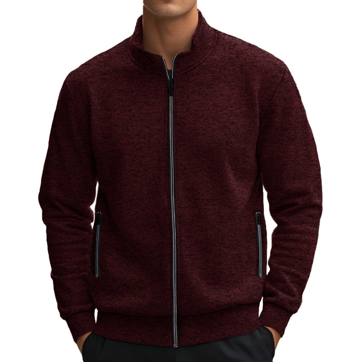 Men's leisure jacket with high collar and reflective zip details Lune London