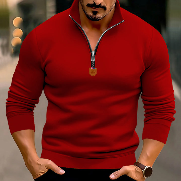 Men's sweater with half-zip and high-quality knitted structure Lune London