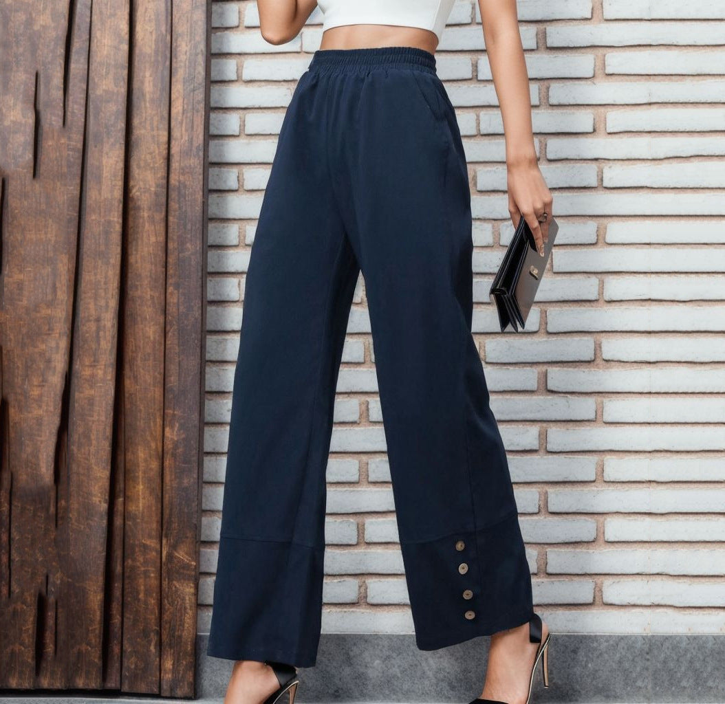 Loose chino pants for women with button details Lune London