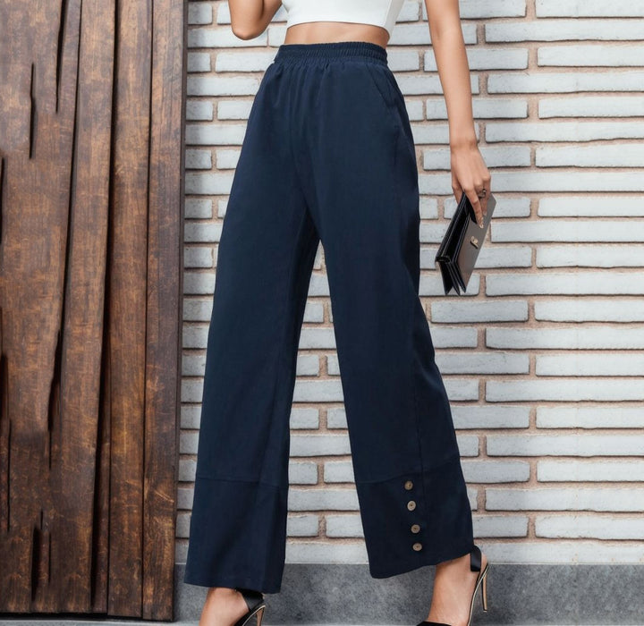 Loose chino pants for women with button details Lune London