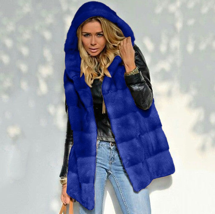 Women's Fleece Vest with Hood Lune London