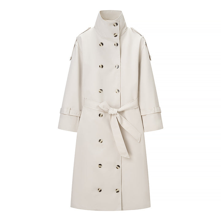 Manteau trench élégant pour femmes avec larges revers et poches pratiques Chic & Stil