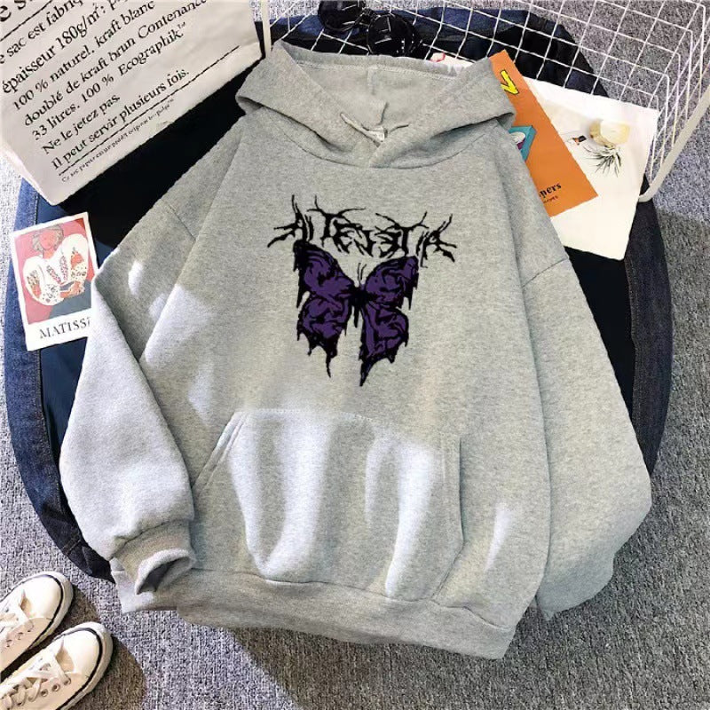 Women’s Hoodie with Artistic Butterfly Design Chic & Stil