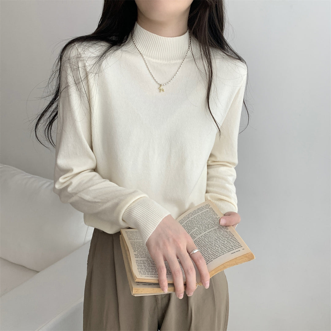 Femme Pull Élégant Col Roulé en matériau tricoté de haute qualité Chic & Stil