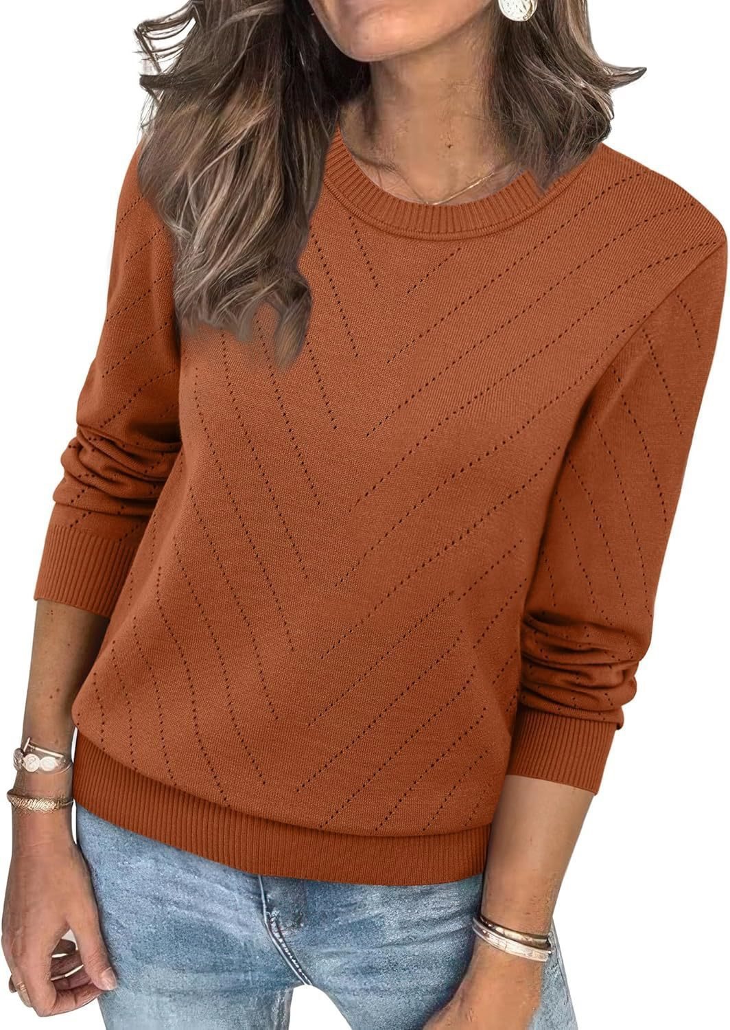 Ladies Fashion Sweater with structured zigzag pattern and relaxed fit Lune London