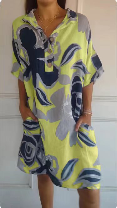 Aerial beach dress for women with trendy pattern and side pockets Lune London