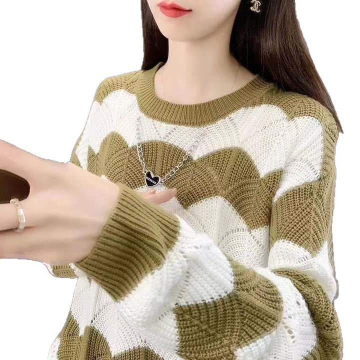 Pull en tricot épais pour femmes avec motif en vagues Chic & Stil