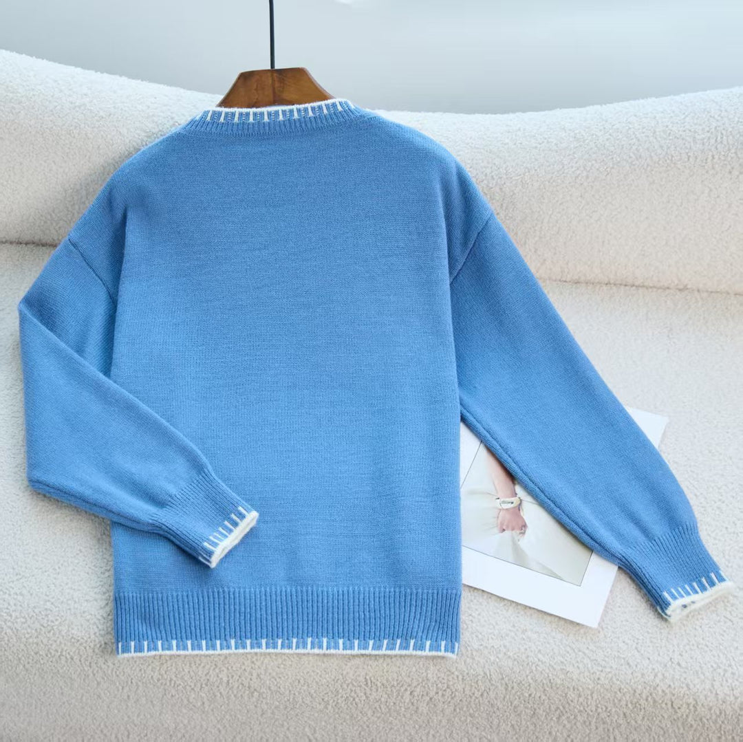 Ladies Comfortable sweater and sweatshirt with bow pattern and comfortable sleeves Lune London