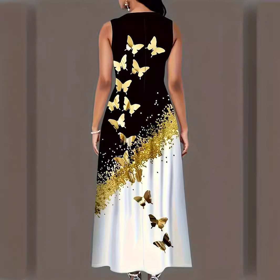 Women's maxi dress with floral pattern and practical pockets Lune London