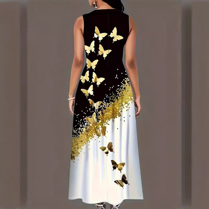 Women's maxi dress with floral pattern and practical pockets Lune London